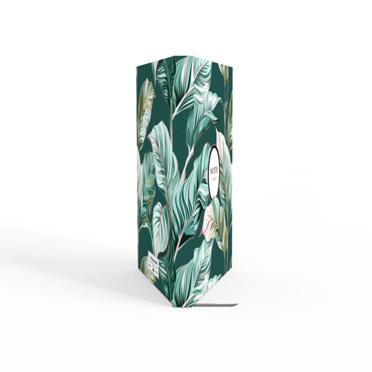 Floral leaf design notebooks with elegant cover and zero photos for personalised stationery.