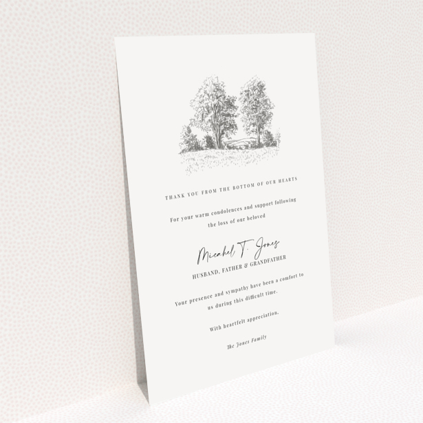 Funeral thank you card with one photo and elegant design