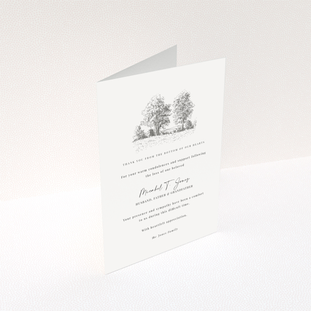 Funeral thank you card with one photo and elegant design