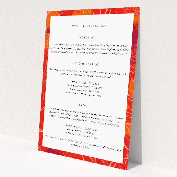 Abstract Florals wedding information insert - Utterly Printable. This is a view of the front