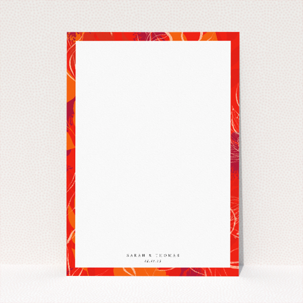 Abstract Florals wedding information insert - Utterly Printable. This image shows the front and back sides together