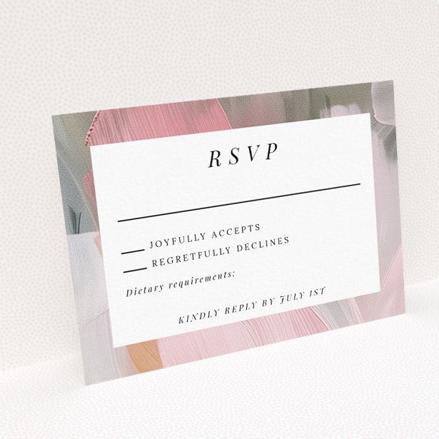 Artistic Academy Brushwork RSVP Card - Pastel Brushstrokes, Sleek Black Border - Utterly Printable. This is a view of the back