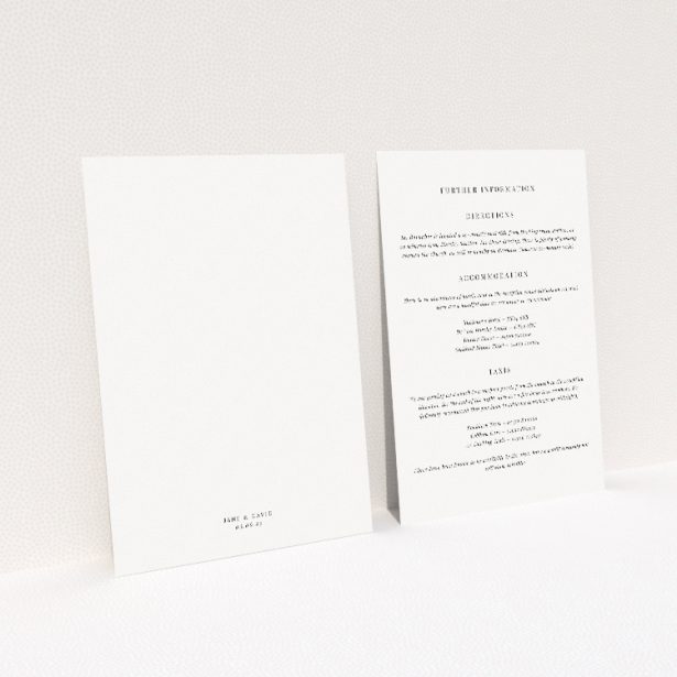 Utterly Printable Bloomsbury Botanical Wedding Information Insert Card. This image shows the front and back sides together