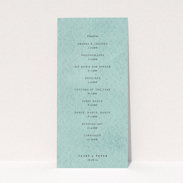 Utterly Printable Blue Blossom Wedding Menu - Elegant botanical wedding menu design with intricate floral illustrations on a serene blue backdrop, featuring clean white central area for event details This is a view of the back