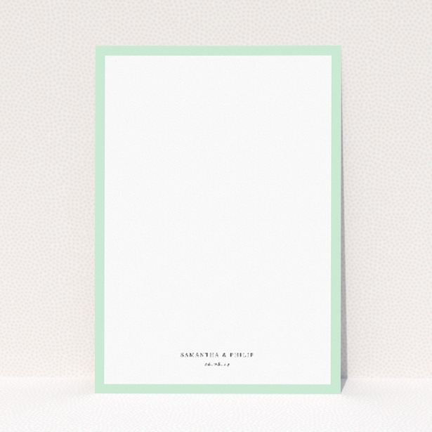 Wedding information insert card with minimalist charm and refined detailing, part of the "Border Elegance" stationery suite. This image shows the front and back sides together