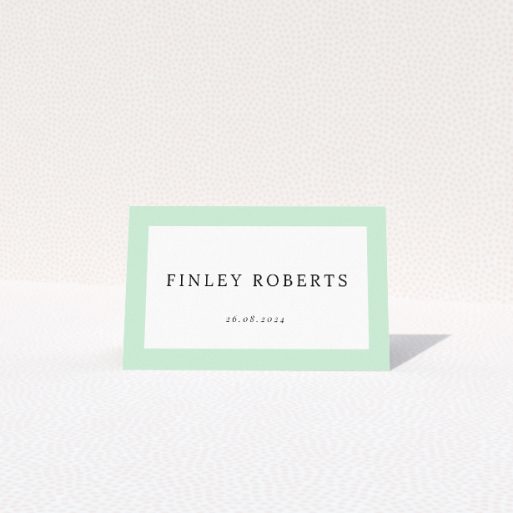 Utterly Printable Border Elegance Wedding Place Card Template - Minimalist design with classic typography for modern couples. This is a view of the front