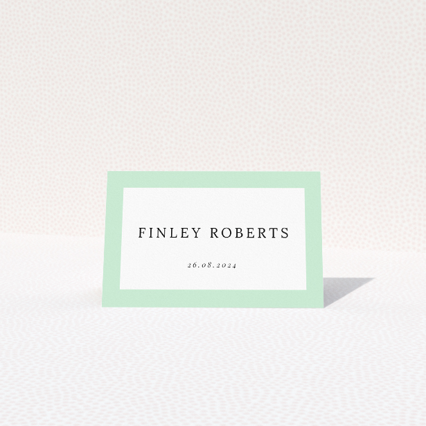 Utterly Printable Border Elegance Wedding Place Card Template - Minimalist design with classic typography for modern couples. This is a view of the front