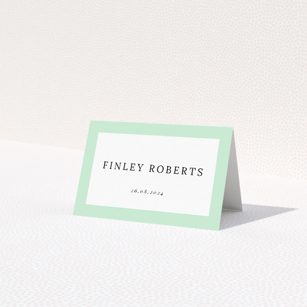 Utterly Printable Border Elegance Wedding Place Card Template - Minimalist design with classic typography for modern couples. This is a third view of the front