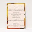 Wedding information insert card with hand-painted fruits and leaves, part of the "Botanical Bounty" suite, capturing the lush allure of a fruitful garden for a joyously lavish celebration blending classic elegance with whimsical charm This is a view of the front