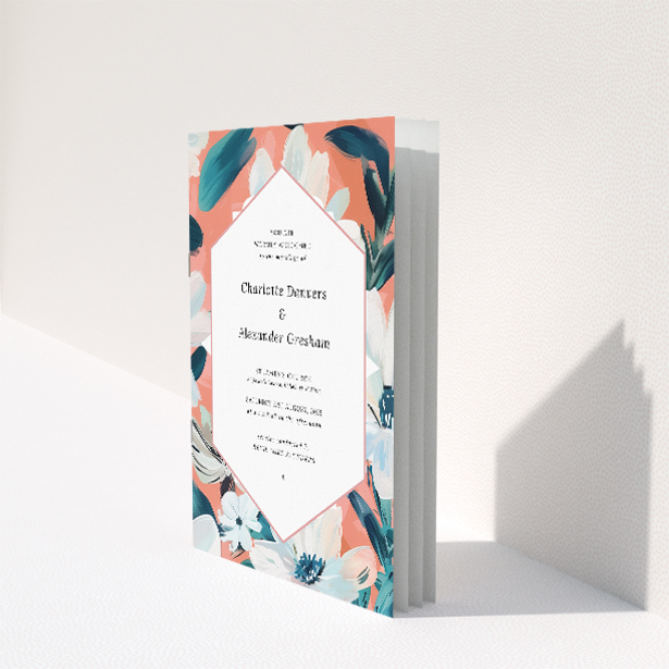 Utterly Printable Boulevard Petals Wedding Order of Service Booklet. This image shows the front and back sides together