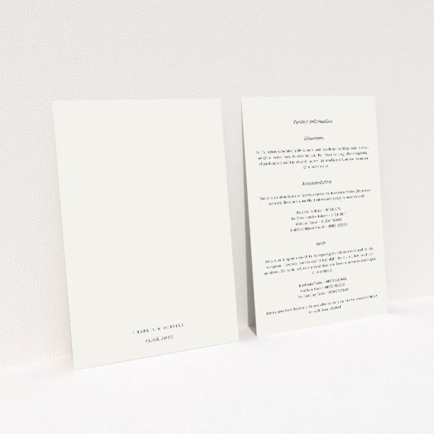 Utterly Printable Bubbly Celebration Wedding Information Insert Card. This image shows the front and back sides together