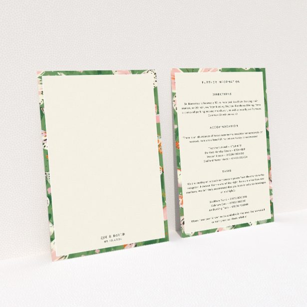 Utterly Printable Butterfly Garden Bliss Wedding Information Insert Card. This image shows the front and back sides together