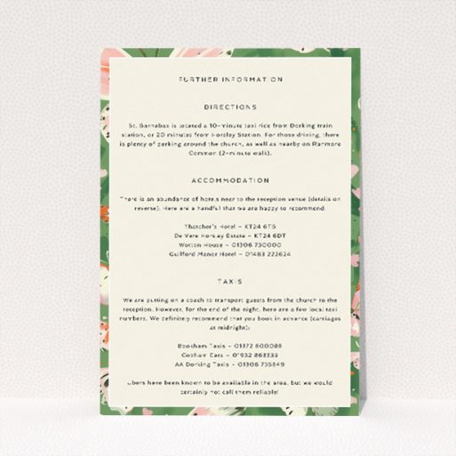 Utterly Printable Butterfly Garden Bliss Wedding Information Insert Card. This is a view of the front