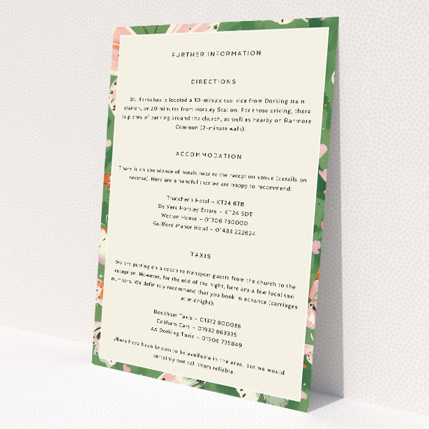 Utterly Printable Butterfly Garden Bliss Wedding Information Insert Card. This is a view of the front