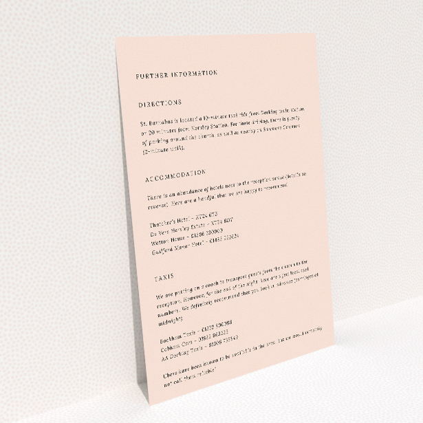 Utterly Printable Camden Minimal Wedding Information Insert Card. This image shows the front and back sides together