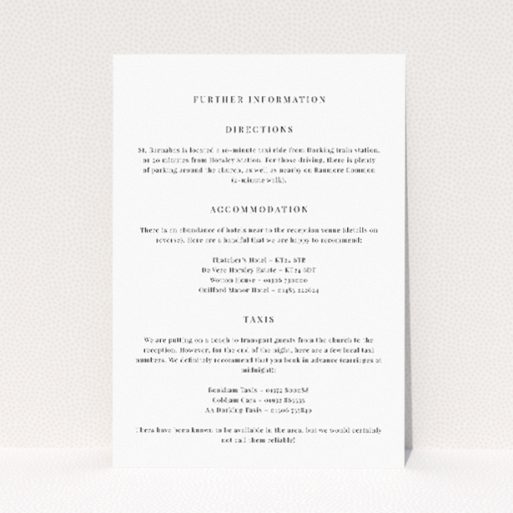 Utterly Printable Champagne Fountain Wedding Information Insert Card. This is a view of the front