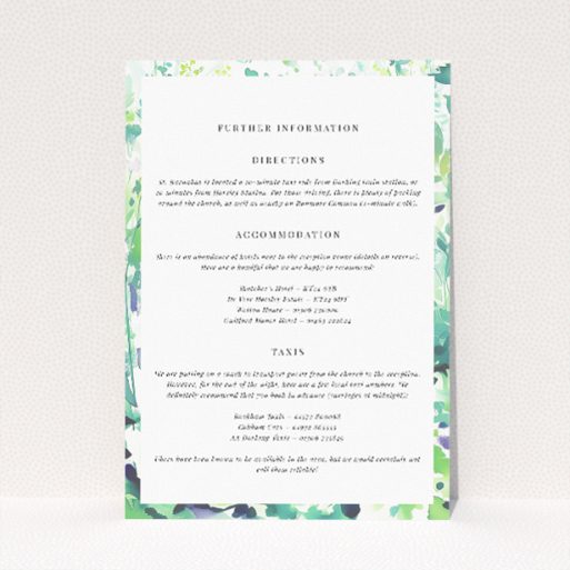Utterly Printable Dappled Wedding Information Insert Card. This is a view of the front