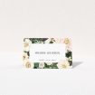 Engraved Elegance place cards - Cream and blush blooms amidst verdant foliage, inspired by botanical illustrations. Understated opulence and floral grandeur for couples celebrating nature's artistry This is a view of the front