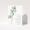 Utterly Printable Eucalyptus Swirls Wedding Order of Service A5 Booklet Template. This is a view of the front
