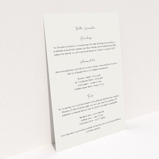 Utterly Printable Fitzrovia Script Wedding Information Insert Card. This image shows the front and back sides together