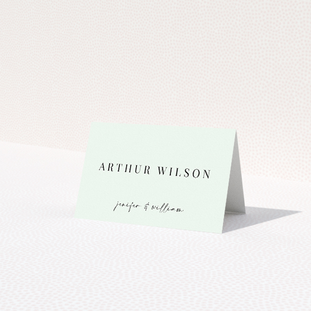 Modern Calligraphy place cards - Bold calligraphy against a clean, minimalist backdrop, offering sleek and stylish coordination for weddings This is a third view of the front