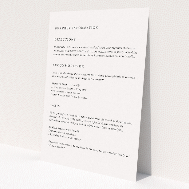 Utterly Printable Monogram Floral Chic Wedding Information Insert Card. This is a view of the front