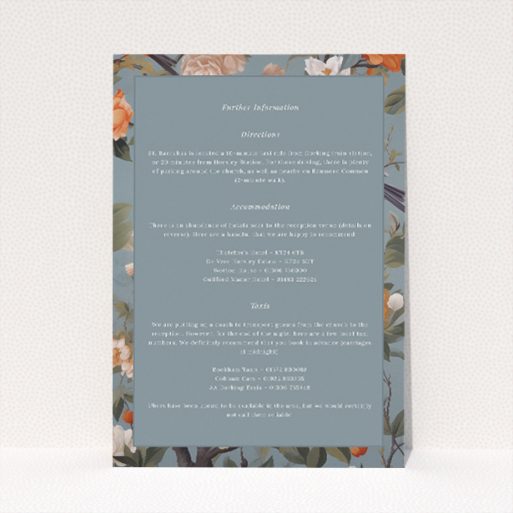 Utterly Printable Orchard Blossom Elegance Wedding Information Insert Card. This is a view of the front