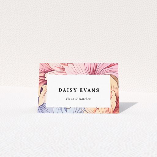 Pastel Petals Frame place cards for elegant wedding stationery suite. This is a view of the front