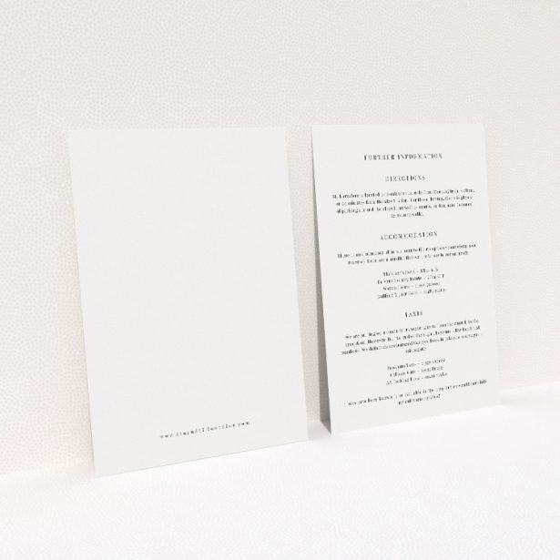 Utterly Printable Pastoral Promise Wedding Information Insert Card. This image shows the front and back sides together