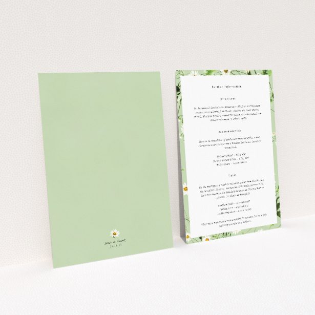 Utterly Printable Primrose Garland Wedding Information Insert Card. This image shows the front and back sides together