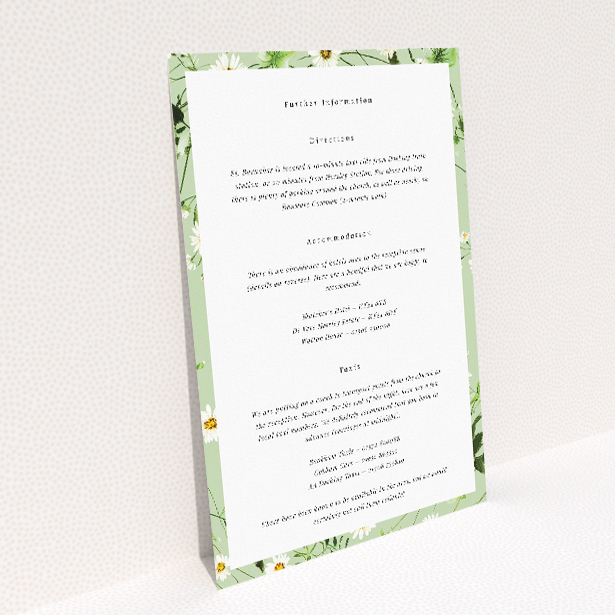 Utterly Printable Primrose Garland Wedding Information Insert Card. This image shows the front and back sides together
