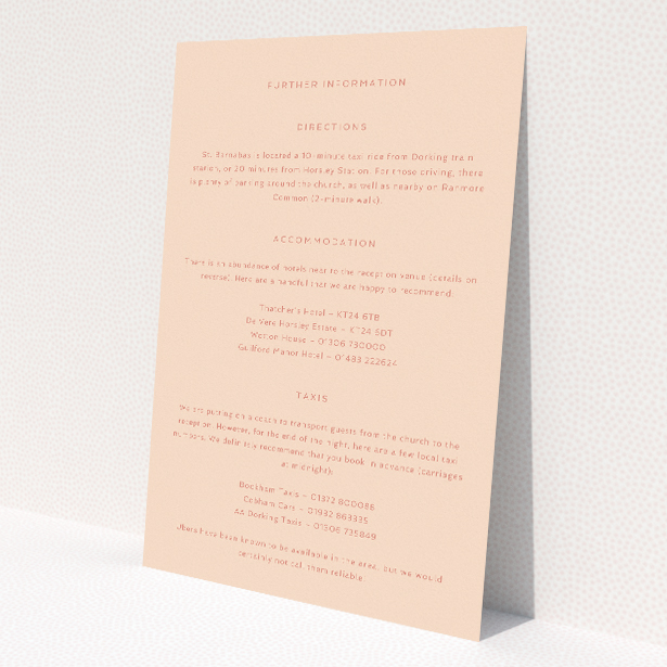 Utterly Printable Sage Elegance Wedding Information Insert Card. This image shows the front and back sides together