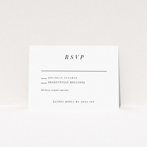 Serene Savoie Sketch RSVP Card - Sketched Mountain Range Motif, Classic Black Typography, Clean Lines - Utterly Printable. This is a view of the front