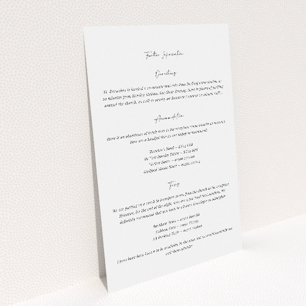 Wedding information insert card with fusion of tradition and modernity, elegance, sophistication, contemporary yet timeless touch from the Stained Glass suite This image shows the front and back sides together
