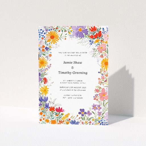 Utterly Printable Summerfield Bloom Wedding Order of Service A5 Booklet Template. This is a view of the front