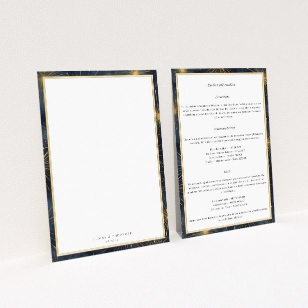 Utterly Printable Supernova Wedding Information Insert Card. This image shows the front and back sides together