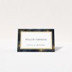 Supernova place cards - Celestial design with deep blue background and golden starbursts, reminiscent of a vibrant night sky. Opulent serif fonts and golden frames for grand wedding celebrations This is a view of the front
