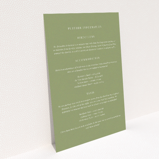 Utterly Printable Terracotta Sprig Wedding Information Insert Card. This image shows the front and back sides together