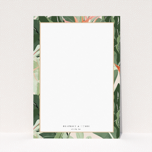 Tropical Foliage information insert - Utterly Printable. This image shows the front and back sides together