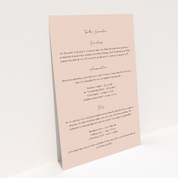Utterly Printable Vintage Charm Wedding Information Insert Card. This image shows the front and back sides together
