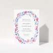 Utterly Printable wedding order of service Berry Laurel A5 booklet design with blue foliage and delicate pink berries, perfect for botanical-themed ceremonies This is a view of the front