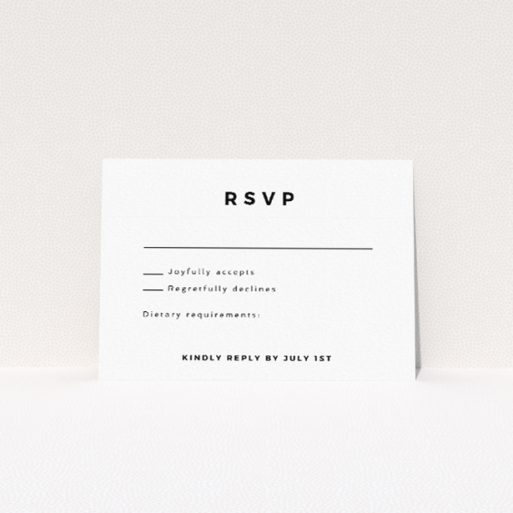 Utterly Printable Yellow Monogram RSVP card - Contemporary elegance with bold yellow monogramming against a clean white backdrop, ideal for personalised yet understated wedding stationery suite This is a view of the front