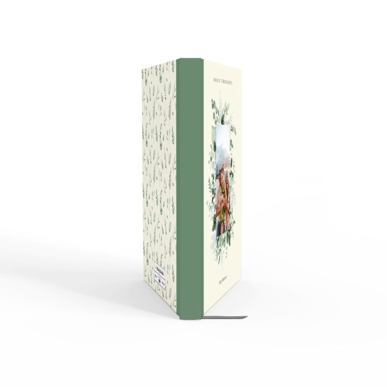 Floral personalised notebook design with a single photo on the front cover.