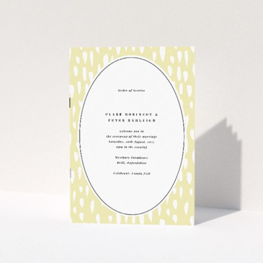 Whimsical Vibrant Raindrops Wedding Order of Service Booklet. This is a view of the front