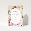 Timeless Vintage Charm Wedding Order of Service Booklet with Elegant Floral Border. This is a view of the front