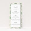 Vintage Engravings wedding menu template - Elegant design inspired by traditional botanical engravings, perfect for vintage charm weddings. This is a view of the front