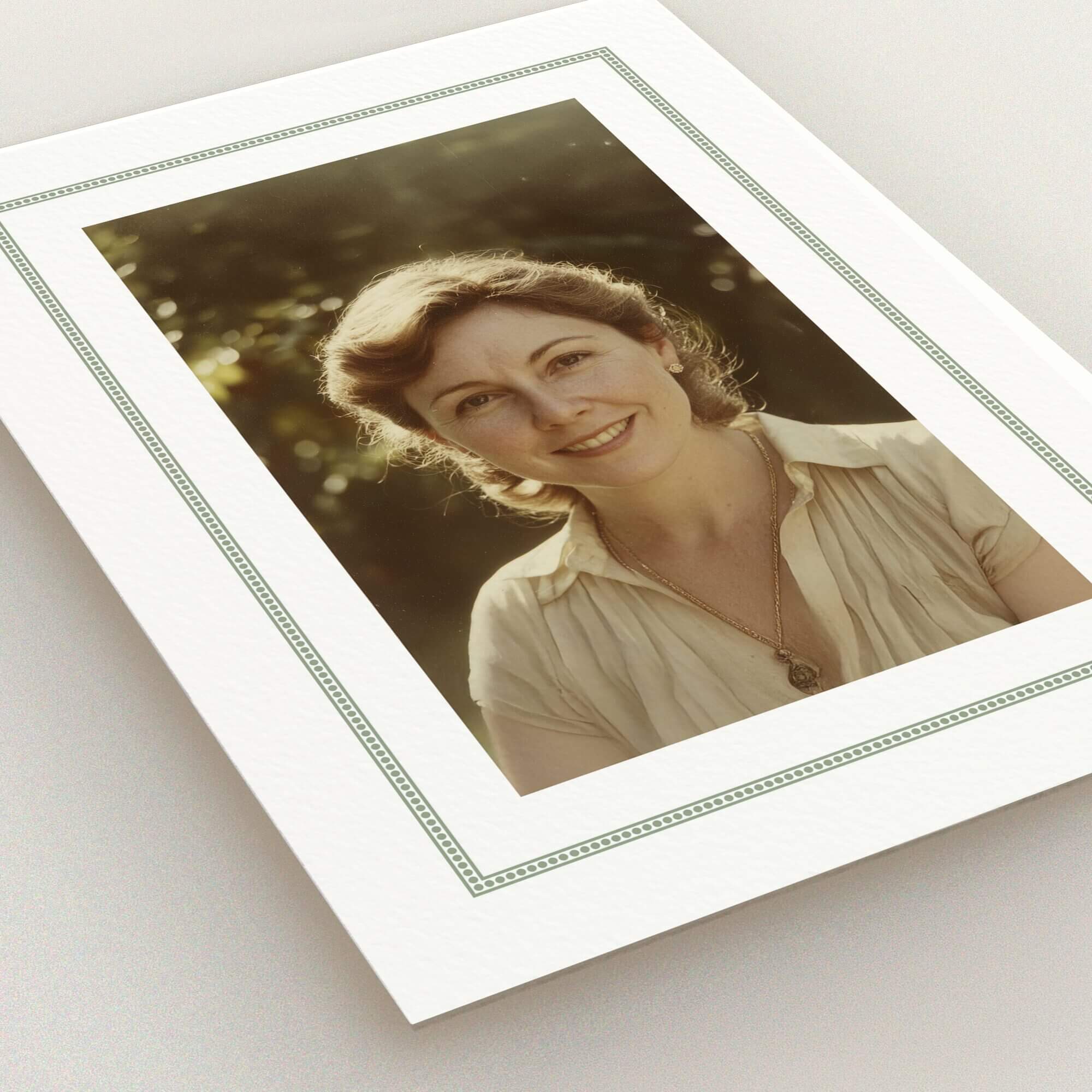 Funeral announcement card design with one photo placeholder for personalised tribute