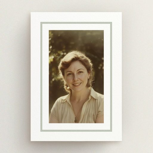 Funeral announcement card design with one photo placeholder for personalised tribute