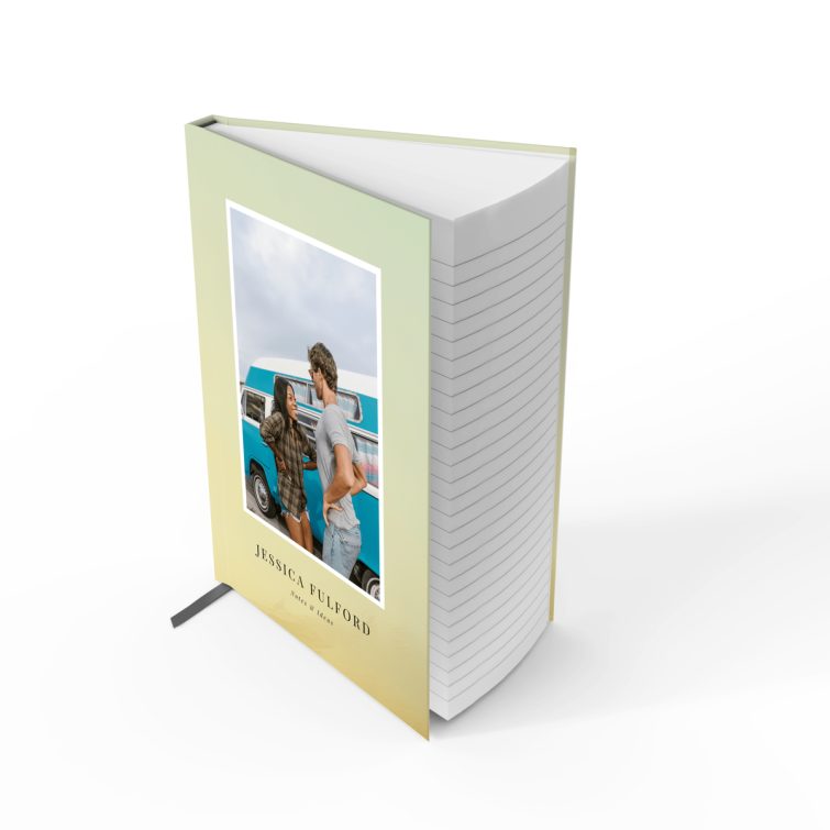 Personalised notebook design with one photo on the cover.