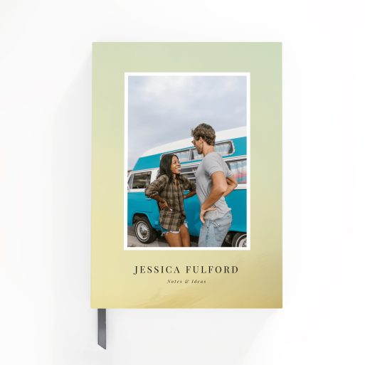 Personalised notebook design with one photo on the cover.